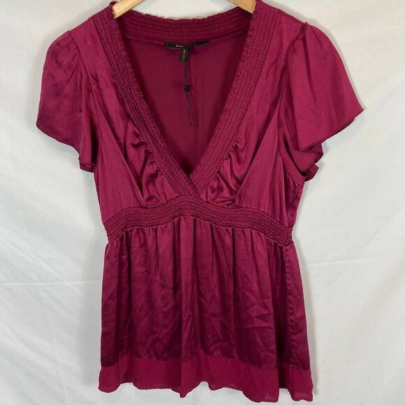BCBGMAxazria Silk Babydoll Blouse Size Medium - Picture 1 of 6
